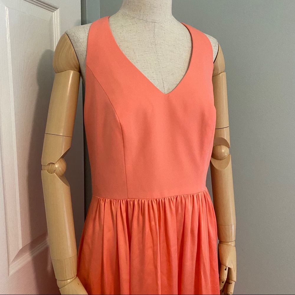 Vera Wang White Evening Gown Coral Maxi Dress size 10 New with Tags - Picture 2 of 16